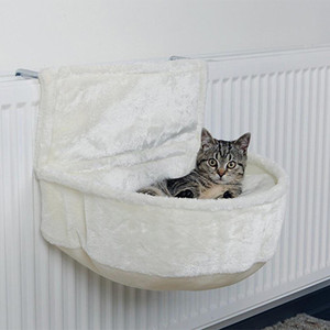 猫のハンモックベッド、ワイヤーベッドフレーム付きの暖かく居心地の良いぬいぐるみのお昼寝、窓用の猫の吊り棚、ケージ - Product Image 3