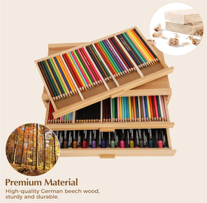Boîte de rangement portable en bois pour artistes, de haute qualité, détachable, avec 6 tiroirs, pour peinture et fournitures artistiques - Product Image 6