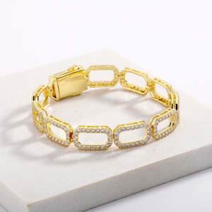 Tobillera de perlas unisex de alta gama, a la moda, que no se decolora, nuevo estilo, diseño hueco con incrustaciones, pulsera versátil - Product Image 1