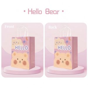 Custom Eco-Friendly Kraft <b>Paper</b> <b>Bag</b> for Food Delivery Flat Handle Restaurant Takeout Lamination Digital Printing <b>White</b> Handle - Product Image 1