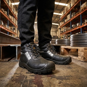 MAXITOUGH Scarpe Antinfortunistiche da Lavoro Impermeabili all'Ingrosso in Crosta di Pelle Bovina Goffrata con Intersuola in Acciaio - Product Image 1