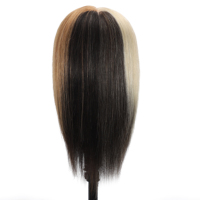Tête d'entraînement en cheveux humains 100% résistants aux hautes températures pour le coiffage à chaud, accessoire professionnel pour coiffeur