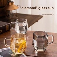 Tasse en verre de style Ins haut de gamme avec poignée pour la maison salon boire petit cadeau-pour café au lait en gros