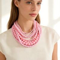 Collier ras du cou multi-rangs à perles fantaisie pour femme, coloré et épais, idéal pour les fêtes, les occasions formelles et les accessoires de mariée