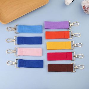 Hot Selling Cotton <b>Customized</b> Embroidery Badge Wrist Lanyard Fashional <b>Keychain</b> Buckle Wristlet <b>Keychain</b> - Product Image 5