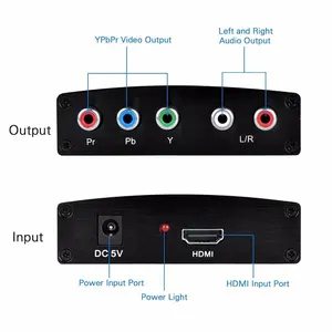 Hot Selling HDMI To Ypbpr Converter With 5 RCA RGB Ypbpr Video Converter With HDMI Input Ypbpr Output Support 1080P