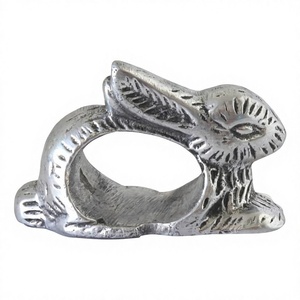 <b>Hand</b> <b>Casted</b> Rabbit Napkin Ring Easter Decoration For Dining Tableware Setting Custom designs & Color - Product Image 1