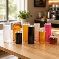 Boîtes en plastique PET OEM avec logo, boîtes en plastique transparentes de haute qualité, bouteille à boisson gazeuse avec couvercle en aluminium