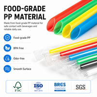 Pajitas Desechables de PP de Grado Alimenticio, Ecológicas y Biodegradables, de Tamaño Personalizado, para Fiestas, Restaurantes, Cafeterías y Bebidas para Llevar