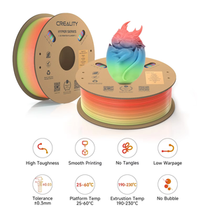 Filament Creality Hyper PLA Rainbow 1KG 0.03mm Précision Haute Vitesse Multicolore 1.75mm Nouveau Matériel d'Impression 3D - Product Image 6