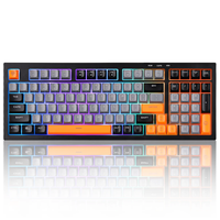 Clavier à membrane filaire RGB YUNZII D98, 98 touches, silencieux, pour bureau et jeux, avec pavé numérique, étanche, anti-ghosting