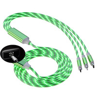 PD USB-C 3 en 1 câble USB lumineux 3in1 LED câble de chargeur de charge rapide multi-chargeur