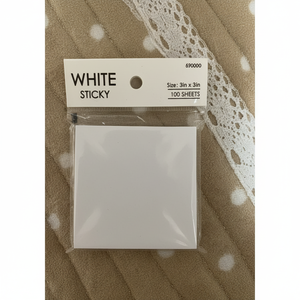 แผ่นโน๊ตเหนียวสีขาวแผ่น120ขนาด75x75มม. แผ่นบันทึกย่อส่งเสริมการขาย - Product Image 1