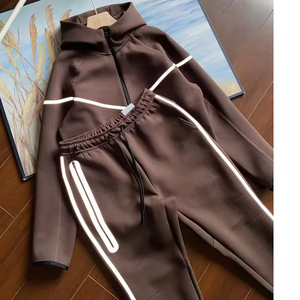 100% coton personnalisé mâle haute qualité costume hommes Jogging sport costumes deux pièces pantalon ensemble hommes piste Tech costume - Product Image 1