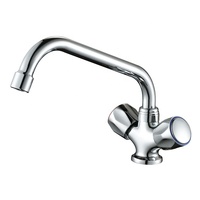 Robinet de cuisine et de salle de bain industriel à double poignée, à montage sur pont, en laiton massif, à haut débit, avec cartouche en laiton ou en céramique en option