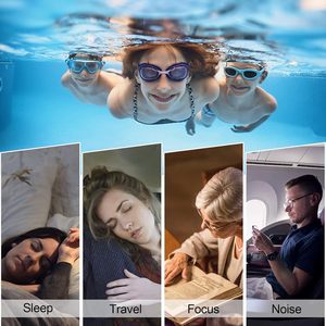 Bouchons d'oreilles en silicone réutilisables et imperméables pour adultes et adolescents de 14 ans et plus, 3 paires - Natation, surf, plongée avec tuba, douche, <span class=keywords><strong>piscine</strong></span>, plage - Product Image 3