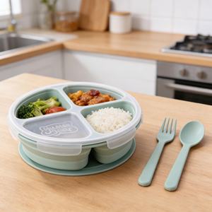 Lonchera Portátil Plegable de Silicona Libre de BPA, Contenedor Plegable con Función de Conservación para Almacenamiento de Alimentos para Niños - Product Image 4