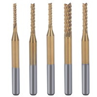 Fraise à dents de maïs en carbure monobloc pour PCB, revêtement TiN, queue de 3,175 mm, pour routeur CNC, pour PCB, plastique, fibre de carbone, matériaux composites