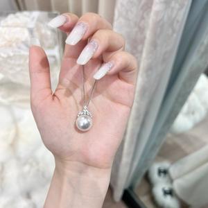 Collar de Plata Pura S925 con Colgante de Flor de Cerezo Rosa de Charlie Su, Cadena para Clavícula, Collar Imprescindible para Chicas Dulces, Perla China - Product Image 4