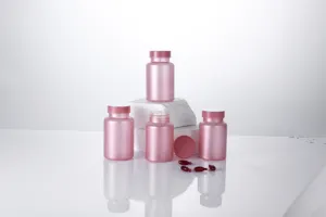 Commercio all'ingrosso della fabbrica 120 ml rosa PET capsula di vitamina bottiglia di plastica Premium imballaggio pillola bottiglia di medicina