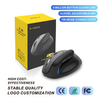 Ratón inalámbrico de tres modos, precio bajo, 5 botones, compatible, ajustable, DPI, 4800, recargable, ergonómico