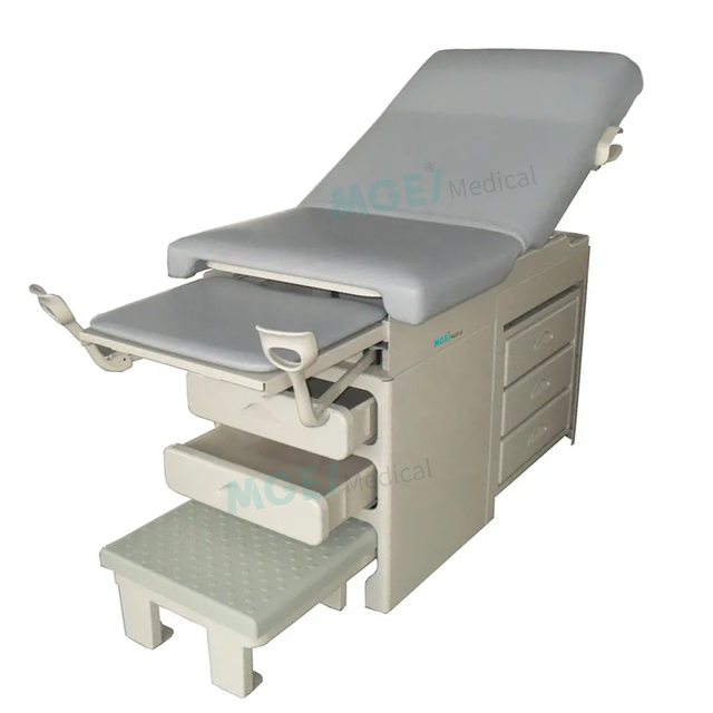 MEDIGE Electric Gynecological Examination Table and Bed with Movable Drawers for Clinic/Hospital Use