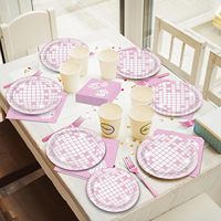 Assiettes et serviettes de fête disco rose argenté, vaisselle en papier pour gâteaux, pour femmes, filles, baby shower, enterrement de vie de jeune fille, mariage, anniversaire