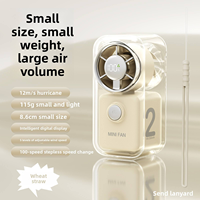 Ventilateur portable futuriste transparent avec écran numérique chromé, 100 vitesses, mini turbo, 2000 mAh, cadeau de luxe