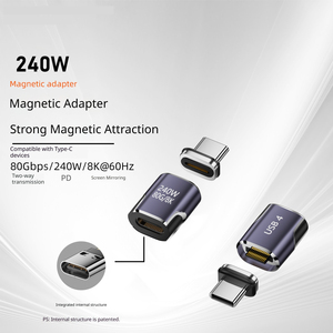 PD240W อะแดปเตอร์แม่เหล็กใหม่80GB สำหรับ TYPE-C <span class=keywords><strong>สาย</strong></span>ข้อมูลขยายการส่งผ่านพลังงานแล็ปท็อปตัวผู้หญิงโทรศัพท์มือถือ AC - Product Image 2