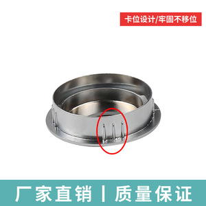 Cache-câble en alliage de zinc Résonance, rond 50 mm, pour bureau et armoire, anneau d'étanchéité, argent/noir - Product Image 4