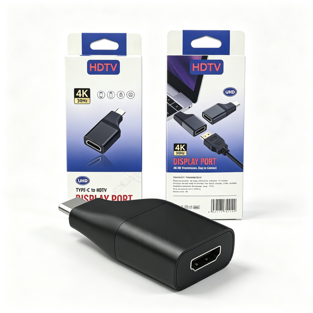 Type C to HDTV Adapter 4K 30Hz USB C Male to HDTV Female Converter Plug and Play for Laptop Phone Tablet to TV Monitor Projector