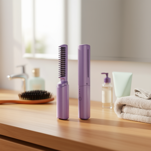 Peigne lissant sans fil portable Myrva Purple, chauffage PTC, dents en acier inoxydable, outil de coiffage des cheveux - Product Image 2