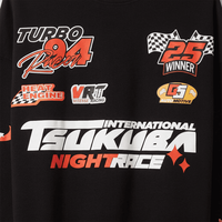 Sweat-shirt de course oversize pour homme, motif course nocturne de Tsukuba, manches flamme, pull turbo, streetwear, vente en gros
