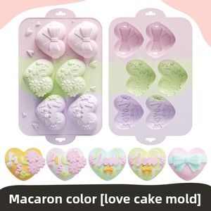 Moule en silicone personnalisable en forme de cœur couleur macaron pour chocolat, outils de pâtisserie - Product Image 4