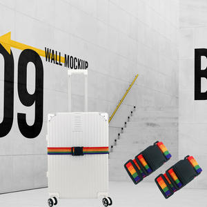 <span class=keywords><strong>Sangle</strong></span> à bagages réglable multicolore personnalisée serrure de voyage <span class=keywords><strong>valise</strong></span> à bagages fournitures de voyage corde à bagages groupée - Product Image 1