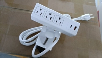 Multiprise de bureau 3 prises CA avec pince amovible et port USB, rallonge pour la maison et le bureau