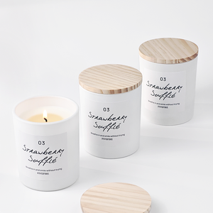 Juego de <span class=keywords><strong>Velas</strong></span> Aromáticas Personalizadas OEM, Etiqueta Privada, <span class=keywords><strong>Velas</strong></span> de Cera de Soya de Lujo en Frascos de Vidrio, Venta al <span class=keywords><strong>por</strong></span> <span class=keywords><strong>Mayor</strong></span>, Vela Blanca con Tapa de Madera - Product Image 3