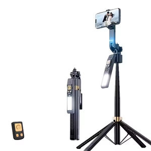 Poignée CL12-P 360 °   Perche à <span class=keywords><strong>selfie</strong></span> avec suivi du visage, hauteur extensible de 180 cm, rotation, stabilisateur avec lumière d'appoint - Product Image 1