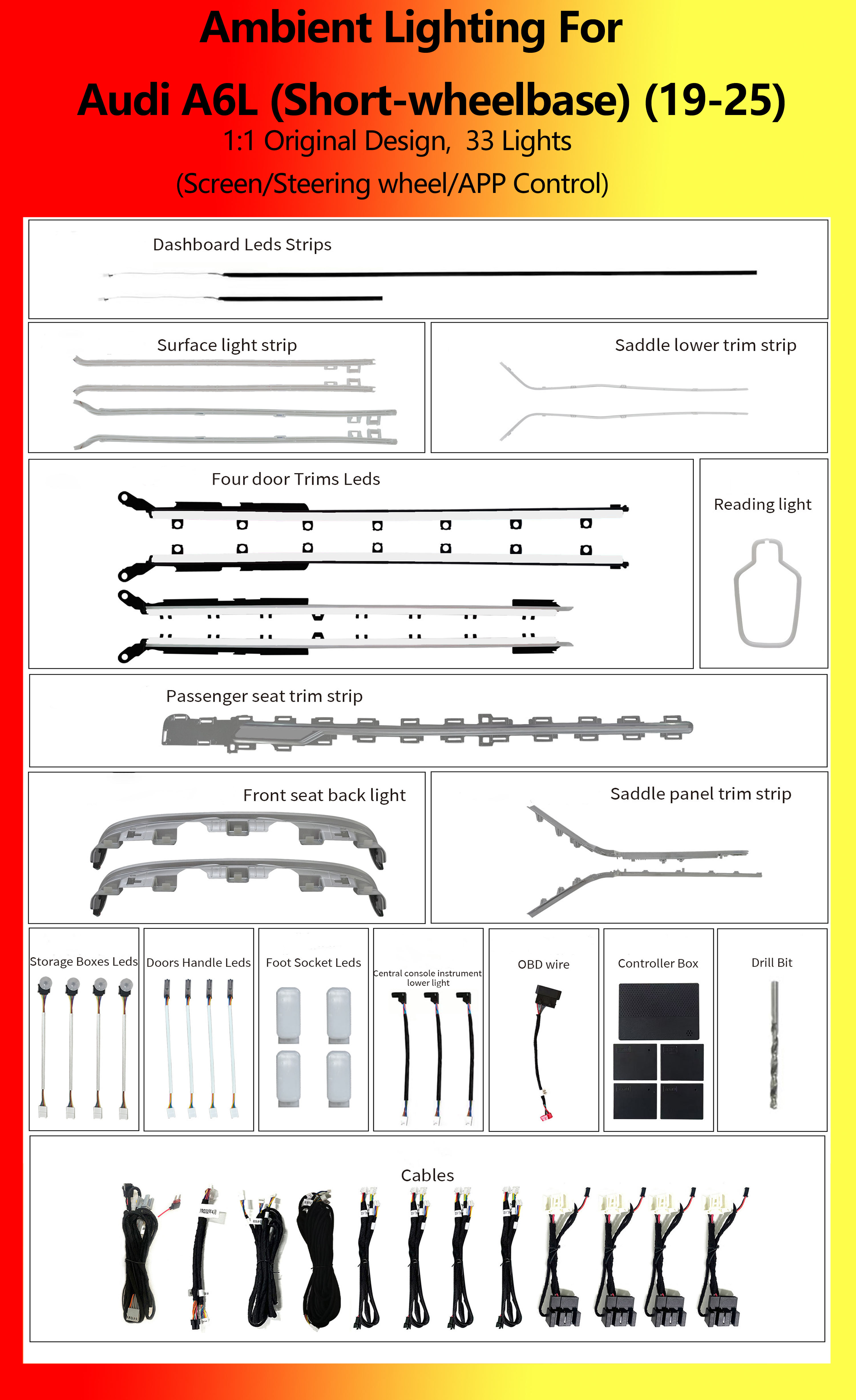 Audi A6L (Short-wheelbase) RGB 33  Lights