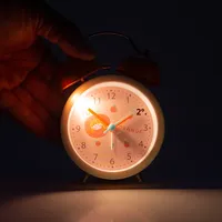 Réveil Super Ring au design de fruits de dessin animé pour étudiants et enfants, avec éclairage, simple et mignon, pour bureau et chambre