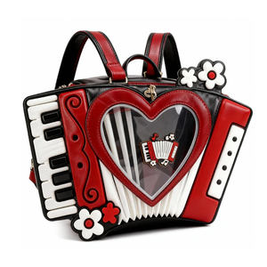 Sac à dos Ita en forme d'accordéon pour femmes et filles, sac bandoulière avec fenêtre transparente en forme de cœur et design touches de piano pour l'affichage de badges d'anime - Product Image 1