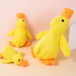 Đồ chơi chó kêu kêu hình vịt hoạt hình mềm mại, thân thiện với môi trường, không thể phá hủy, làm từ vải cotton giả da lộn - Product Image 3