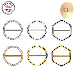 Piercing <span class=keywords><strong>de</strong></span> pezón hexagonal unisex <span class=keywords><strong>de</strong></span> titanio ASTM-F136 con circonita sexy G23, joyería <span class=keywords><strong>de</strong></span> piercing <span class=keywords><strong>de</strong></span> moda al por mayor - Product Image 1