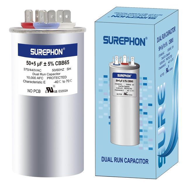 CBB65 50+5uF 440Vac Dual Capacitor air Conditioning Parts Film Capacitor AC Motor Run Capacitor CE TUV Certified