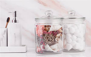 ANJUKE Ensemble de 2 bocaux à biscuits <span class=keywords><strong>en</strong></span> verre avec couvercle <span class=keywords><strong>en</strong></span> verre - Product Image 4