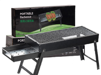 Ventes directes des fabricants, grand gril pliable pouvant être tiré, barbecue d'extérieur, barbecue portable au charbon de bois