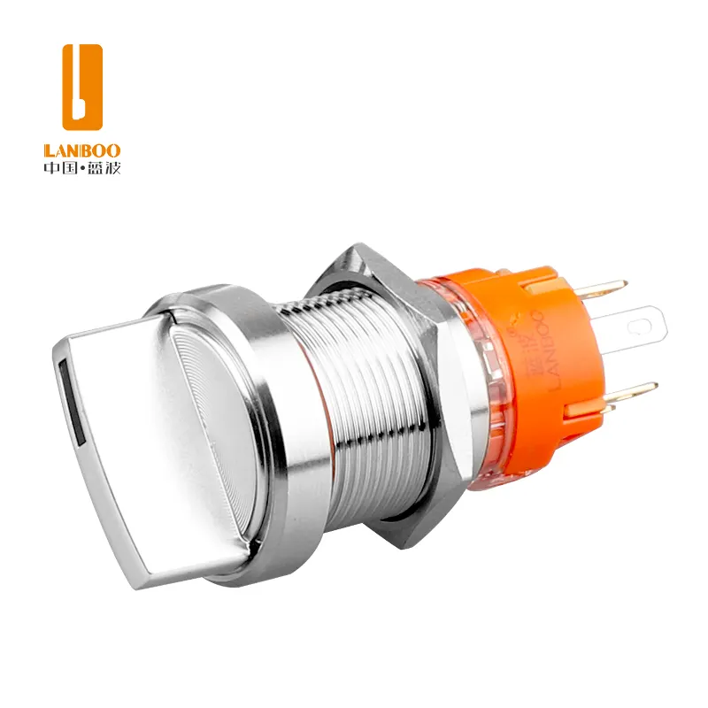 LANBOO 19mm 22mm acciaio inossidabile 9v 12v 48V 3A IP65 interruttore a manopola