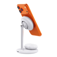 Support de charge Qi2 25W en forme de tour avec anneau lumineux LED – Station de charge sans fil rapide pour téléphone et écouteurs avec plateau de charge texturé pour iPhone 17