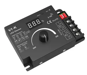 Skydance V1-K 20A 12-48VDC rotary led dimmer rf wireless knob remote button PWM led controller digital display