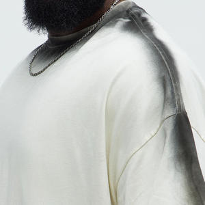 <span class=keywords><strong>Abbigliamento</strong></span> all'ingrosso LEDUO T-shirt da <span class=keywords><strong>uomo</strong></span> Custom Plus Size qualità dei pesi massimi Top 100% cotone Boxy Fit retrò T-shirt da <span class=keywords><strong>uomo</strong></span> - Product Image 3